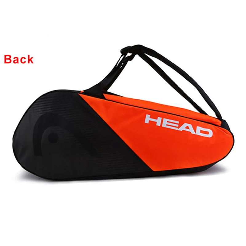 Cabeza tenis mochila negro naranja poliéster raqueta bolsa puede contener 9 raqueta bádminton Squash raqueta de tenis adultos hombres mujeres