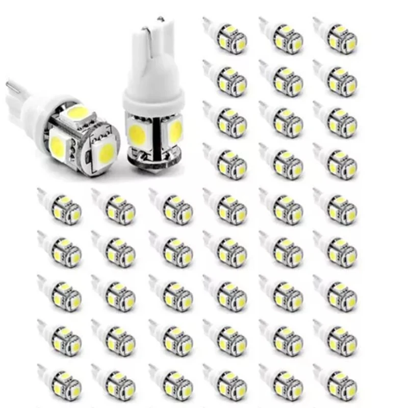 50pcs Super White T10 LED 5SMD 5050 W5W 194 car led light free shipping