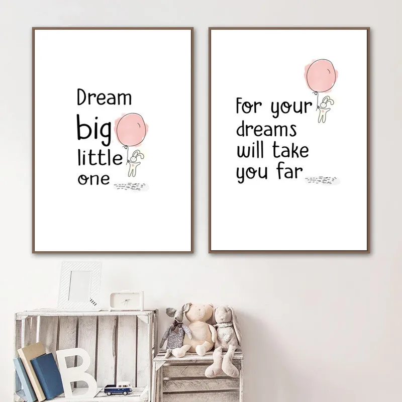 Dream-Big-Nursery-Quotes-Canvas-Poster-Simple-Wall-Art-Print-Minimalist-Nordic-Kids-Decoration-Picture-Baby