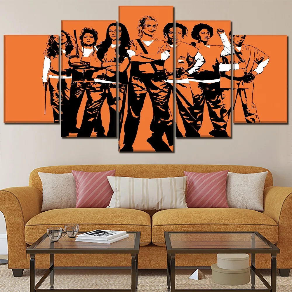 

Modern Home Decor One Set 5 Pieces TV Show Orange Is the New Black Poster Canvas Print Painting Artwork Wall Modular Picture