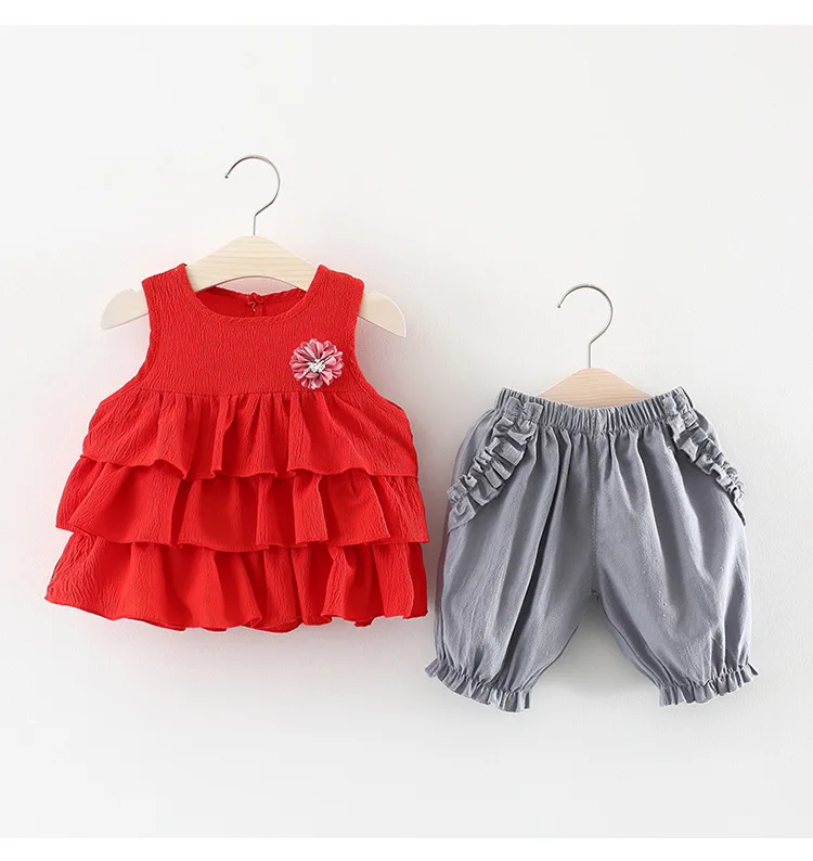 New Born Baby Girls Clothing Sets Princess Dress Tops+Hot short Pants 2 Pcs Kids Outfits Sets 2018 Children Summer Clothes Set (3)