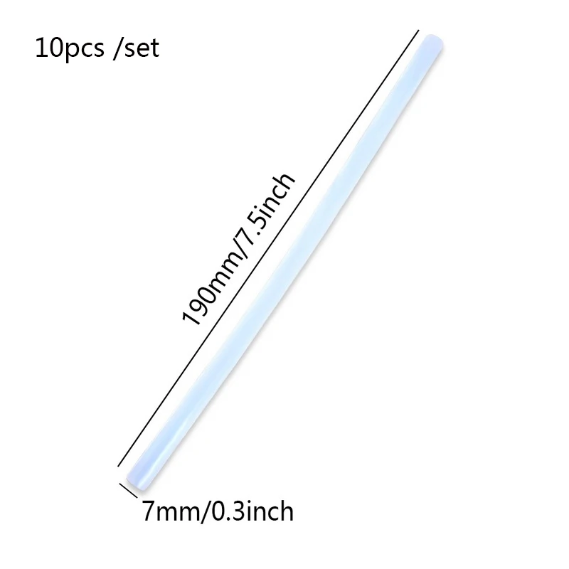 Urijk 5/10/20/50/100 шт. 190*7 мм горячего расплава клея-карандаша и клеевой пистолет высоковязкий простой ремонт резинки инструмент для горячего Температура клея горячего жидкого клея пушка - Цвет: 10PCS