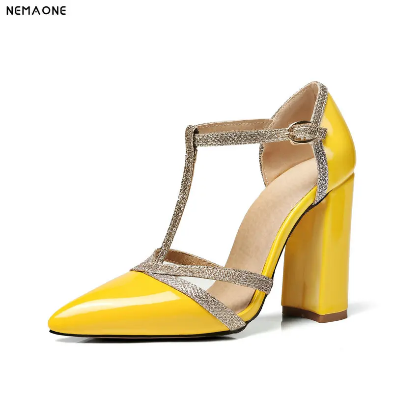 

NEMAONE hot sale pointed toe shallow single shoes high heels party shoes pumps solid fashion shoes four seasons big size 34-46
