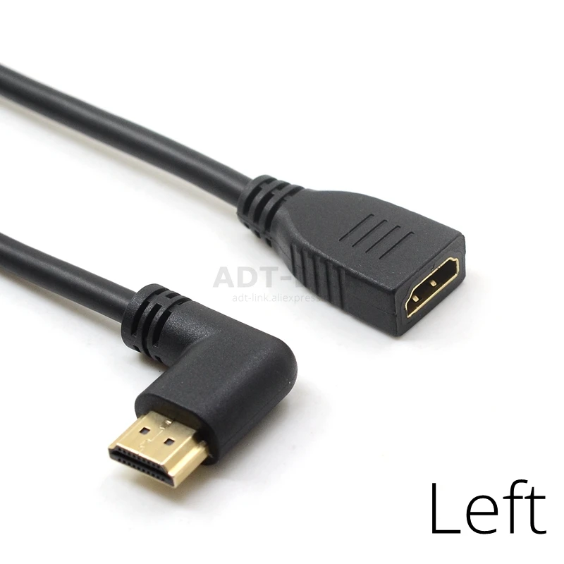 С крышкой вверх/вниз левый и правый угол HDMI 2,0 A male к женскому 4K* 2k 60Hz HD HDMI 2,0 v угол кабель-удлинитель для HDMI2.0 15 см 60 см 1,8 м 6FT 2FT