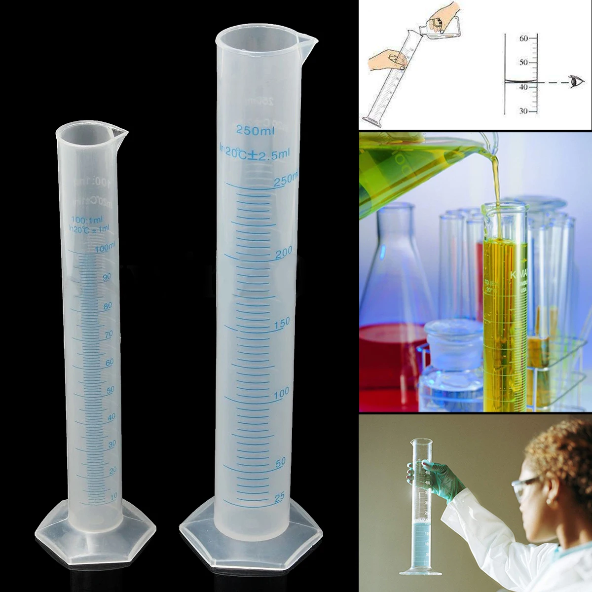 1pc x 100/250ml Test Jar Plastic Tube For Beer and Wine Making Hydrometer Homebrew