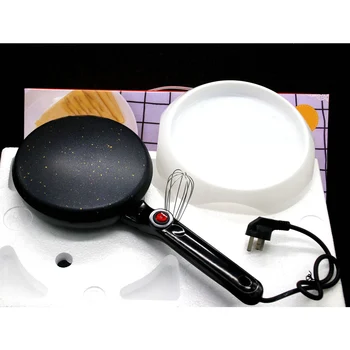 

600W Kitchen Electric Griddle Pancake Baking Crepe Maker Pan Pizza Cake Non-Stick Machine Home DIY Cooking Tools With EggBeater