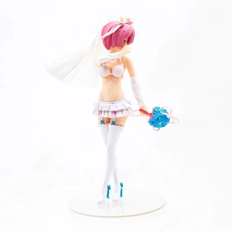 RELIFE IN A DIFFERENT WORLD FROM ZERO REM ACTION FIGURE 18 SCALE PAINTED FIGURE WEDDING DRESS GIRL VER. REM PVC FIGURE TOY (4)