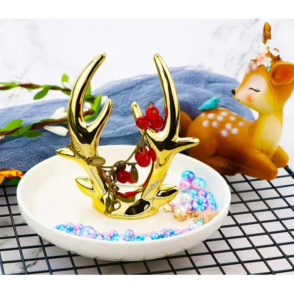 Novelty Ceramic Jewelry Organizer Tray Bracelet Necklace Ring Holder Dish Plate Home Shop Ornaments