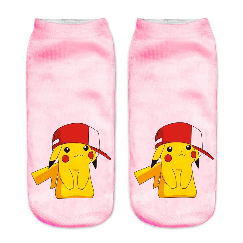 Dreamlikelin 3D милые носки 1 пара Harajuku Kawaii Pokemon лодыжки женские носки с принтом Пикачу