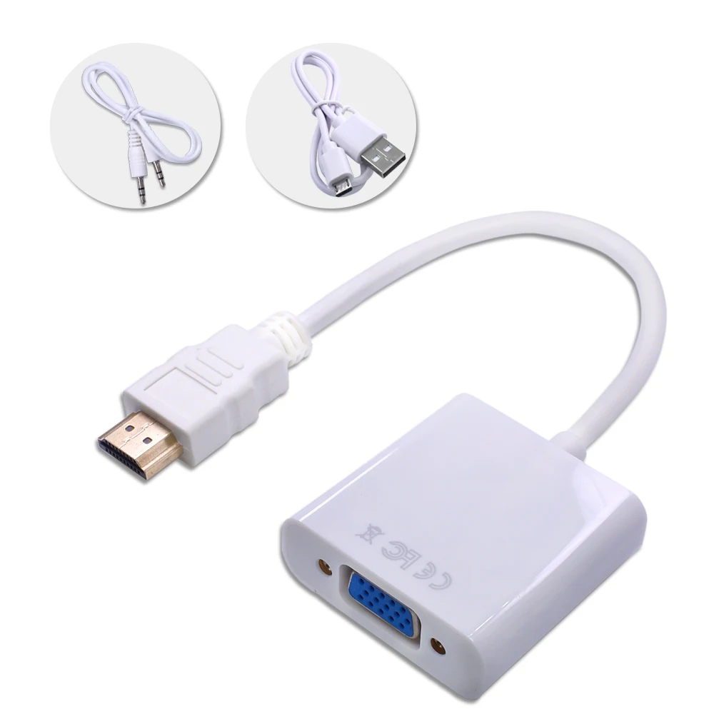 Кабель TISHRIC для HDMI в VGA с аудиоадаптером переходник типа Папа мама 1080P HDMI2VGA ПК