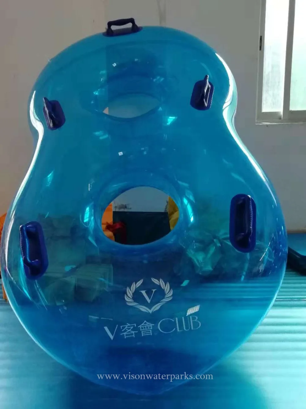 Water Slide transparent inflatable 2 person tube VIT22 for water slide Vison Waterparks (6)