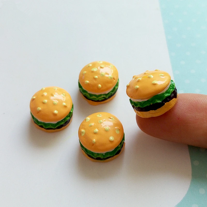 Hamburger resin flatback cabochon
