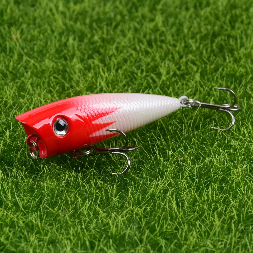 

LINGYUE 1PCS Hard Popper Fishing Lure Gear 6cm/6.6g Topwater Bait Artificial Bait Plastic Wobblers Crankbait pesca For Bass