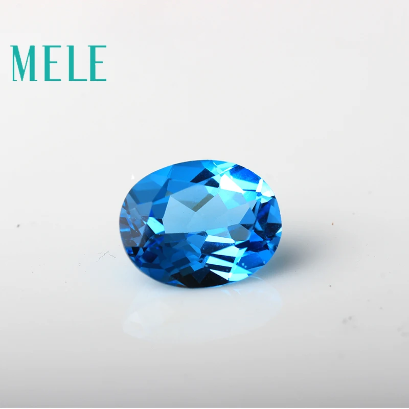 MELE натуральный синий топаз для изготовления ювелирных изделий 8 мм x 10