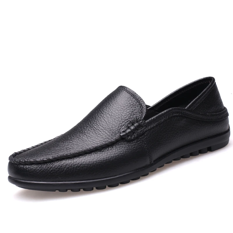 GOXPACER Handmade Spring Shoes Men Cow Leather Soft Sole Sewing Casual Slip On Flats Fashion Male 2018 Free Shipping | Обувь