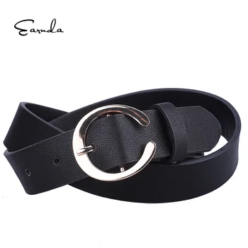 

Earnda Fashion Smooth C Buckle Brand Women Belt Leather Belt For Women Business PU Leather Casual Belts Girls