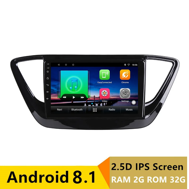 

9" 2+32G 2.5D IPS Android 8.1 Car DVD Multimedia Player GPS For Hyundai Verna Solaris 2017 2018 audio radio stereo navigation