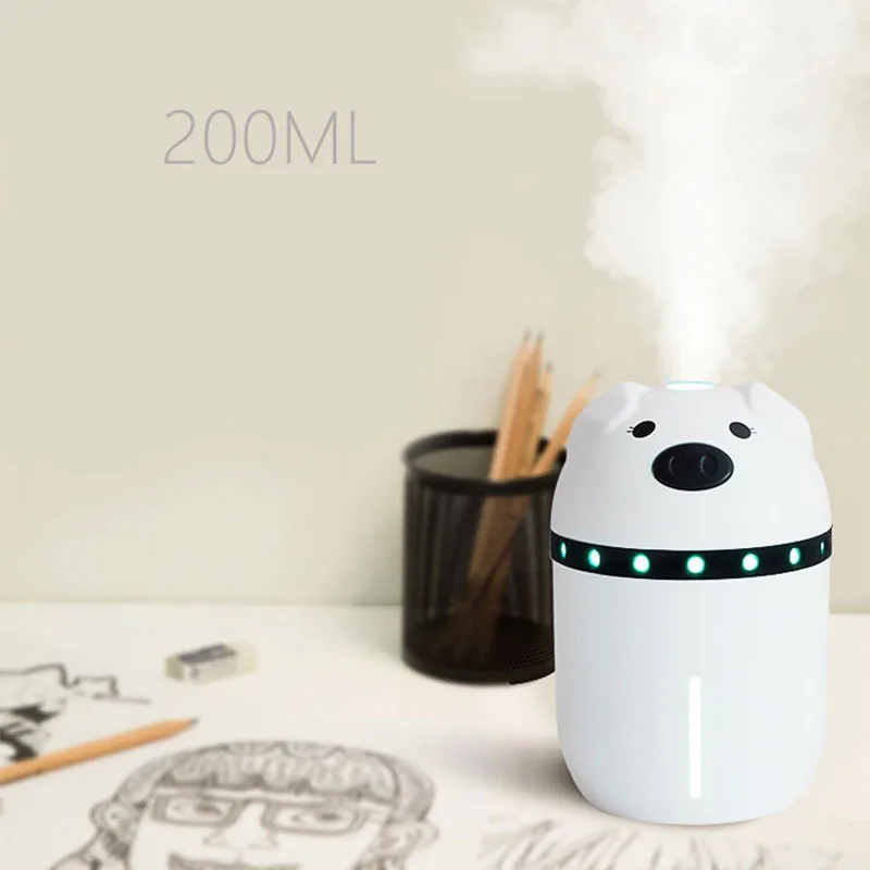 Мини mist USB увлажнитель воздуха с цветным светодиодным освещением милый поросенок