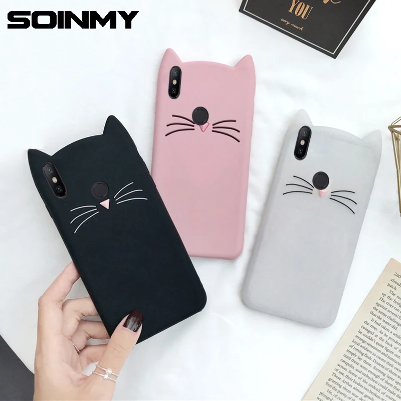 

Redmi Note 7 pro case 3D cute Beard cat ear case for xiaomi redmi note 5 note 6 note7 silicone soft TPU glitter kitty back cover