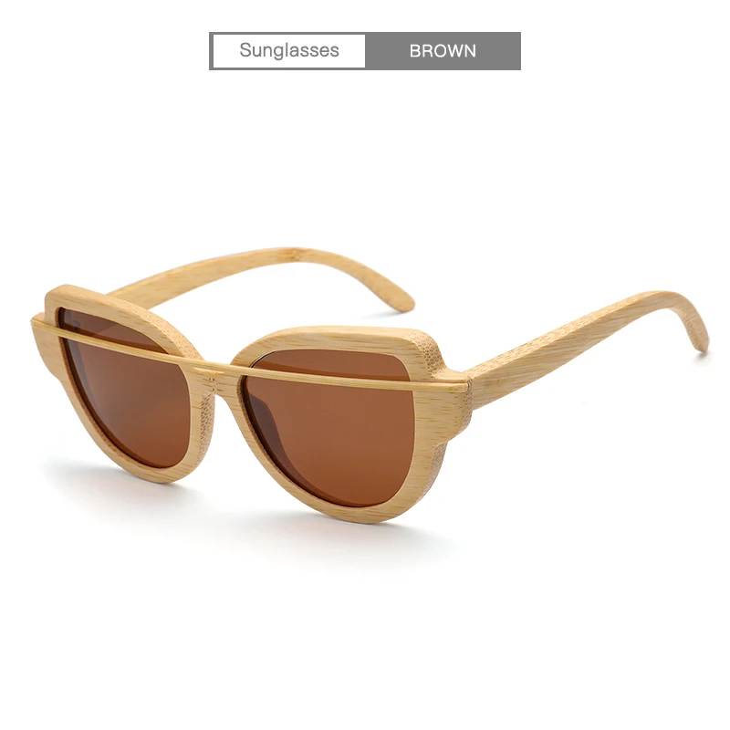 Дизайн ретро бамбуковые деревянные солнцезащитные очки для мужчин и женщин Поляризованные линзы UV400 1904 - Цвет линз: brown