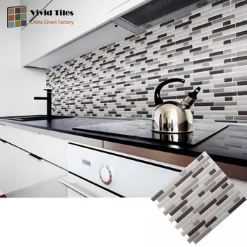 

Vividtiles Home Decor Self Adhesive Wallpaper 3D Peel and Stick Square Wall Tiles for Kitchen and Bathroom Backsplash - 1 Sheet