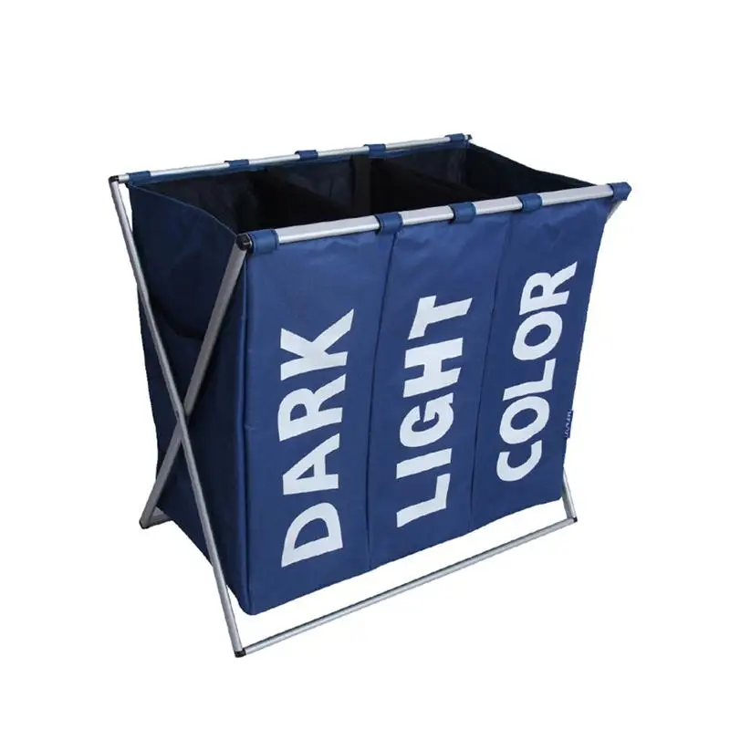 OUNONA الغسيل تخزين منظمة سلة طوي سلة الغسيل الحمام حقيبة الغسيل المنتج الثلاثي مقصورة