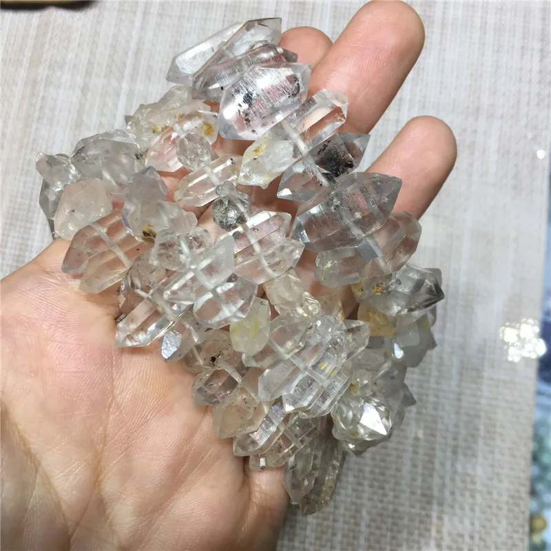 Энергетический кристалл милый Размер натуральные камни и минералы алмаз херкимера браслет прозрачный кварцевый кристалл необработанные драгоценные камни браслет