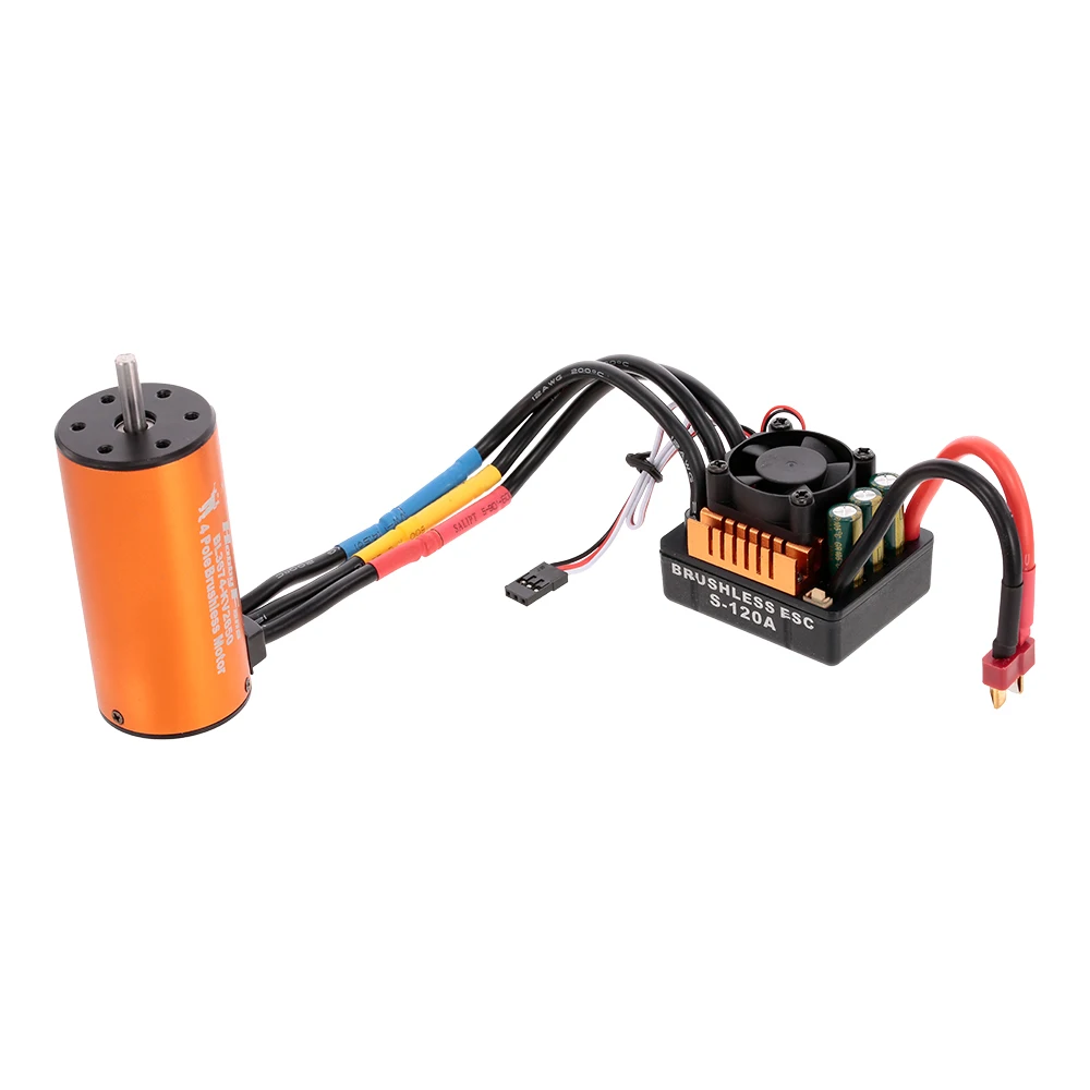 

RC Car 3674 2650KV 4P Brushless Motor 120A 2-4s ESC Programming Card for 1:8 RC Cars Short Truck Off-road Crawler