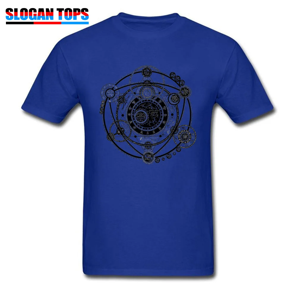comfortable magic witchcraft seven star array829yy Man T-shirts Hot Sale VALENTINE DAY O Neck 100% Cotton Tops Shirts T Shirt magic witchcraft seven star array829yy blue