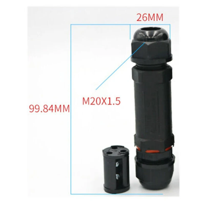 1pc Waterproof Connector 3 Pole Core Joint Plastic Junction Box Electrical Cable Inline Wire Insulation Connector