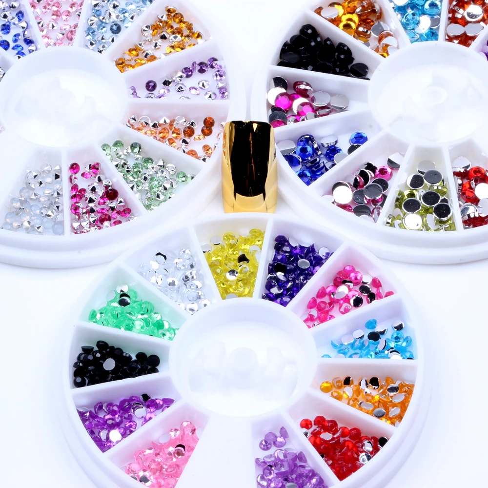 

Many Styles Mix Multicolor Acrylic Rhinestone in Wheel Design Stone Decorations Strass Jewelry DIY Adhesive Nail Art Beads Gems