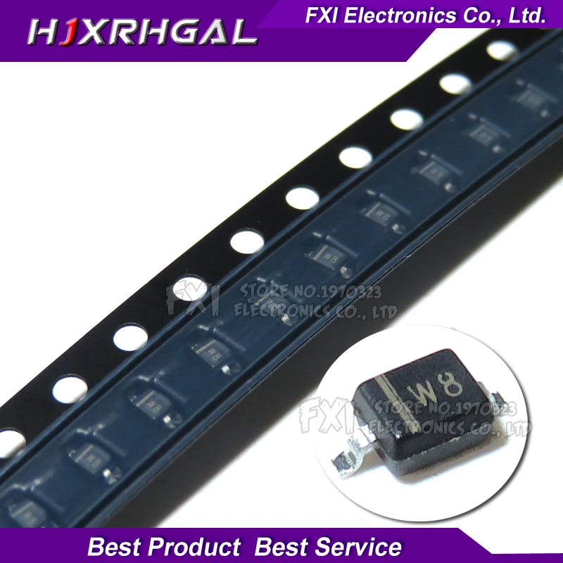 100PCS SMD зенеровский диод SOD-323 0805 0,25 Вт диод поверхностного монтажа BZT52C10V 3V 3V3 7V5 6V8 5V6 5V1 4V7 12V 10V 15V 16V 18V 20V 24V - Цвет: 5V1