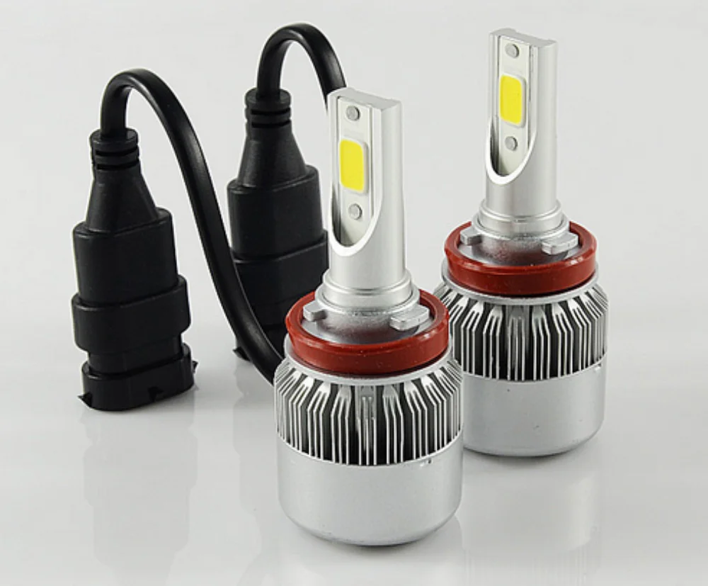 ФОТО SANVI Car LED Headlights 12V 36W H9 6000K 3800lm Car Autoparts Headlight Bulb Car-styling Modification Retrofit Kit Auto Lights
