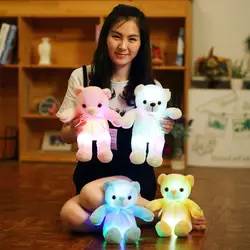 32 см милые мягкие плюшевые игрушки животных светящиеся игрушки в виде медведей красочные рост плюшевые свет игрушечного медведя мигающего