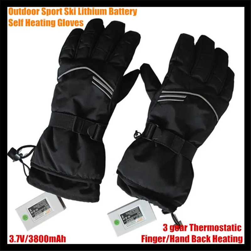 Smart Electric Heated Gloves Battery Powered Self Heating Skiing Guantes Winter Waterproof Windproof Motorcycle Riding Gloves