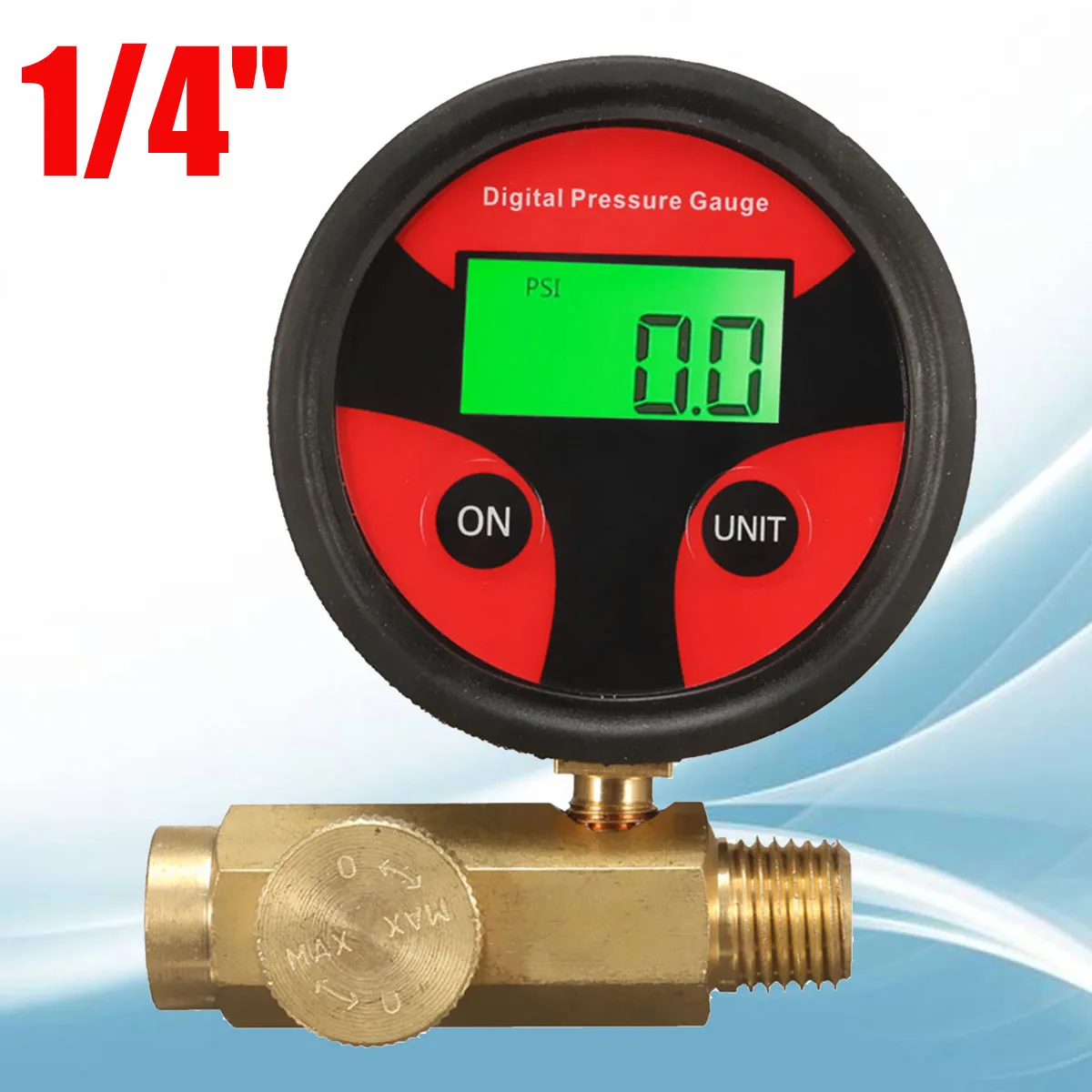 1//4/" In Line Air Regulator w// Pressure Gauge Paint Gun Tool Control Brass