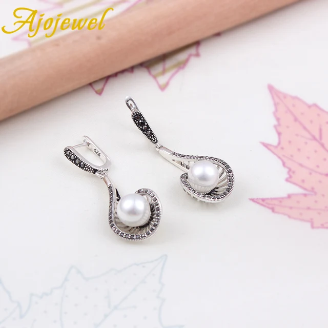 Ajojewel Vintage Simulated-pearl Long Drop Earrings For Women Elegant Party/Wedding Gift For Lady - Image 3