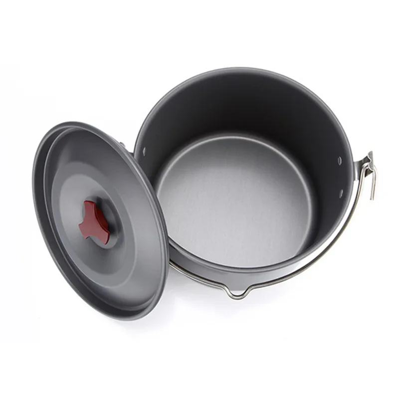 Outdoor Camping Pot Aluminum Alloy Large Hanging Pots For 4 6 Person Picnic Cookware Tableware