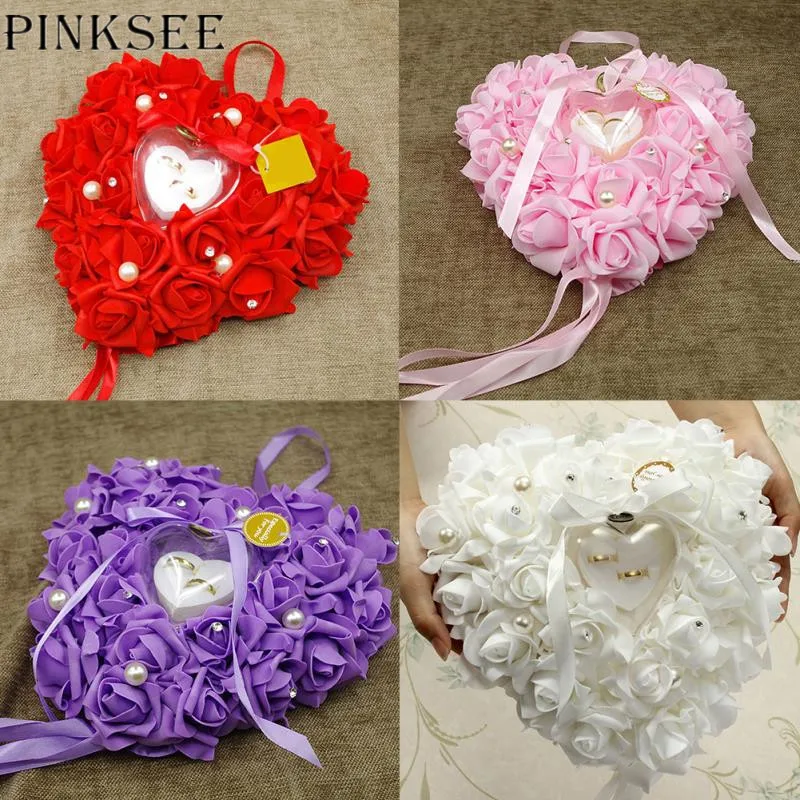 PINKSEE Creative Heart Shape Foam Rose Flower Valentine Day Gift Box