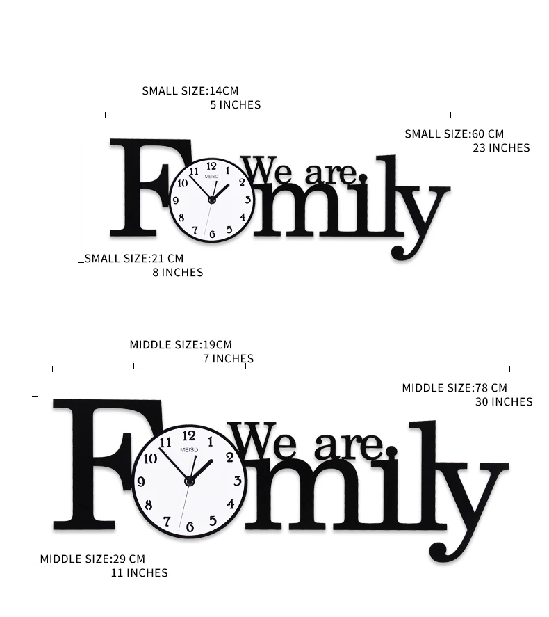 Новые 'Family' большие Настенные Часы Современный Дизайн Акриловые Тихие Стикеры Стены Висит Часы Настенные Гостиная Кварцевые Часы
