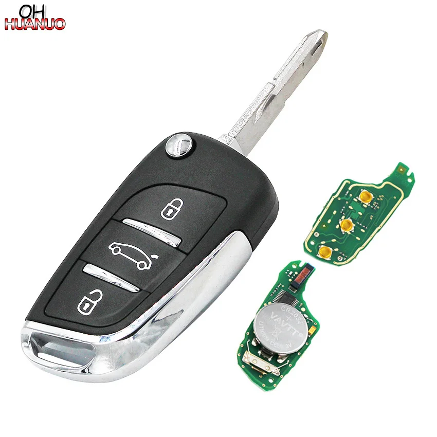 

NEW DS Style Keyless Entry Fob 3 Buttons 434mhz ID46 Chip Folding key for Peugeot 206 207 206CC