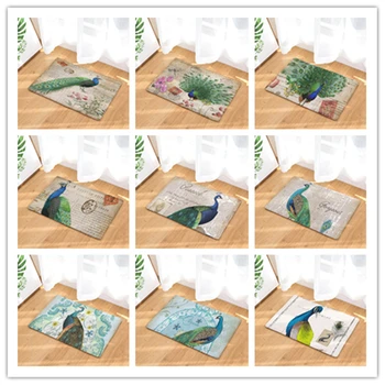 

Flannel Peacock door mats Household bathroom door mats foot mats long bedroom mats