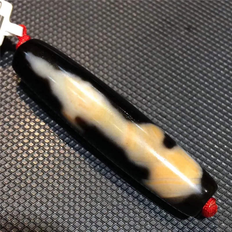 

190708-1 High Quality Kuanyin Cinnabar Dzi beads full of cinnabar dots Big Wisdom Totem Amulets Talisman Treasure Free Shipping