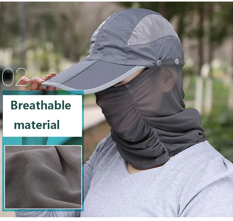 It can be folded ! ladies summer hats sun visors for women sun visor hat for men visor cap sun hat with neck protection sun visor hat for men (6)