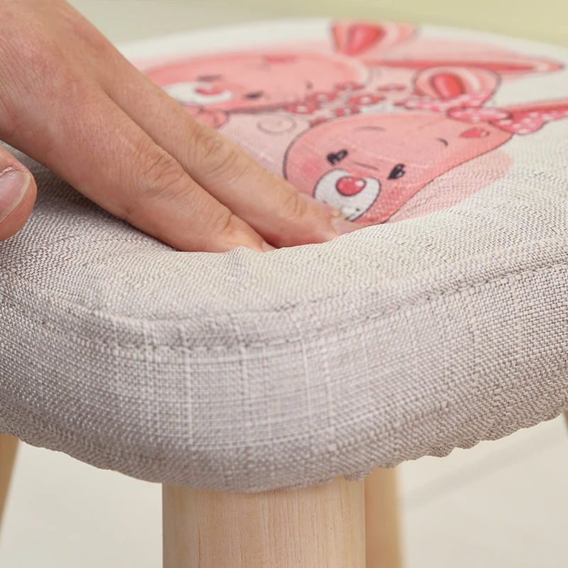 Луи мода небольшой стул твердой древесины диван ткань квадратный тип гриба короткие творческой носить обувь