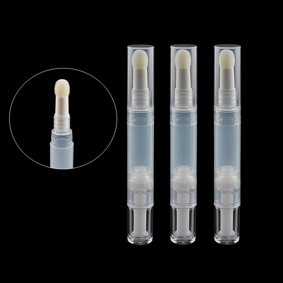 

5Pcs 5ml Transparent Pens Empty Lip Gloss Pen Tubes Liquid Foundation Blusher Applicator with Sponge Brush Beauty Cosmetic Toosl