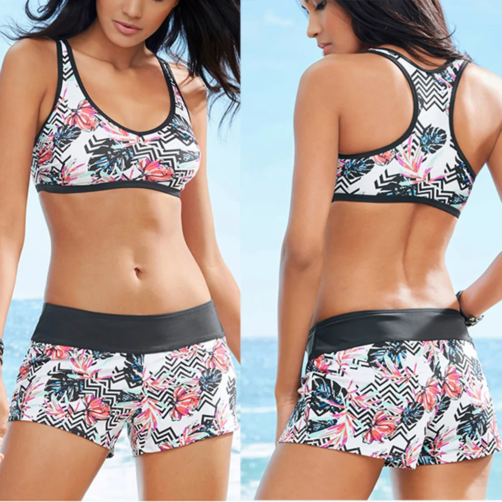 

Women Printing Bandage Bikini Set Push-Up Brazilian Swimwear Beachwear Swimsuit Biquinis feminino 2019 Bathing Suit Women