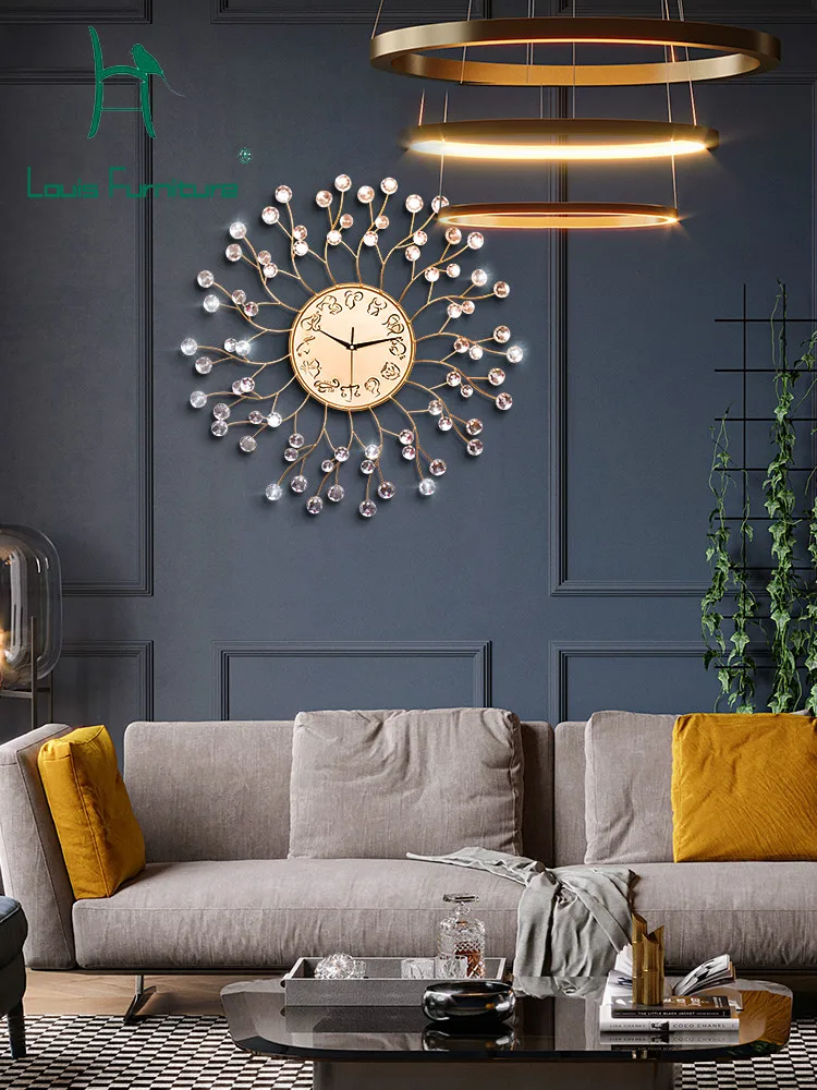 Луи моды настенные часы скандинавские креативные немой гостиной личность искусство Созвездие современный простой железный