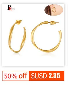 Simple Half Circle Hoop Earrings for Women Gold Tone Stainless Steel Female Girl brincos Makes Your Face Look Slim Jewelry