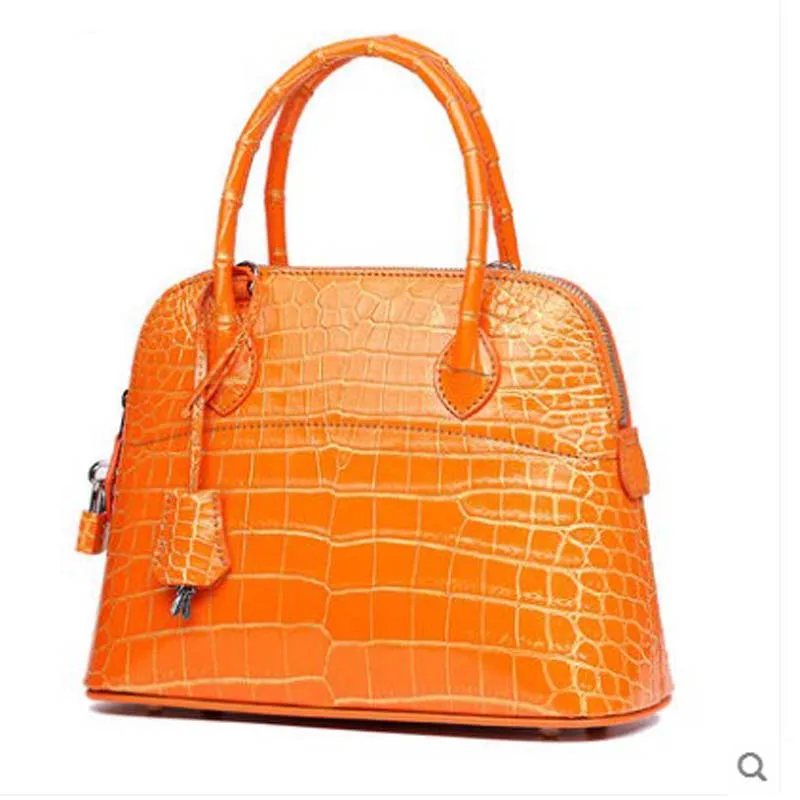 

gete 2019 new Imported Siam crocodile belly handbag crocodile skin woman packets shoulder crossbody wipe gold woman shell bag